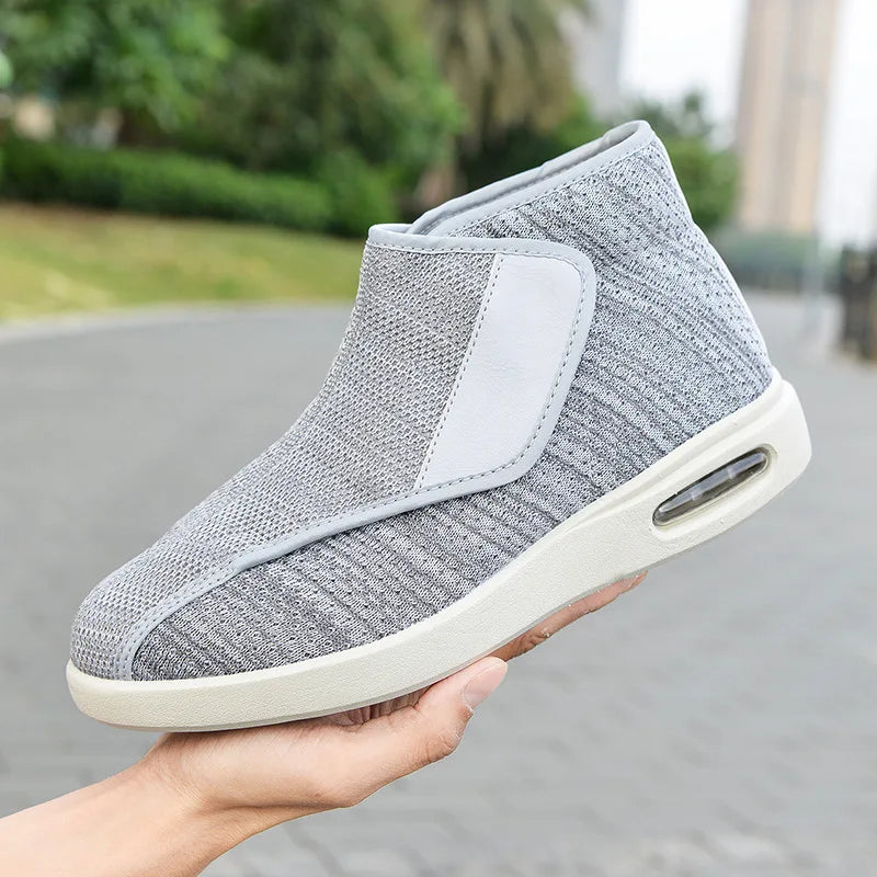 Ortopedia Pés largos Sapatos inchados para homens, calçados casuais, botas de lã quente, Thumb Eversion, conforto suave, recuperação diabética