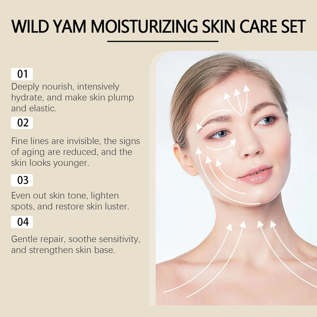 Eelhoe selvagem yam hidratante conjunto de cuidados com a pele 1 conjunto inverno hidratante creme facial loção toner kit barreira protetora não gordurosa