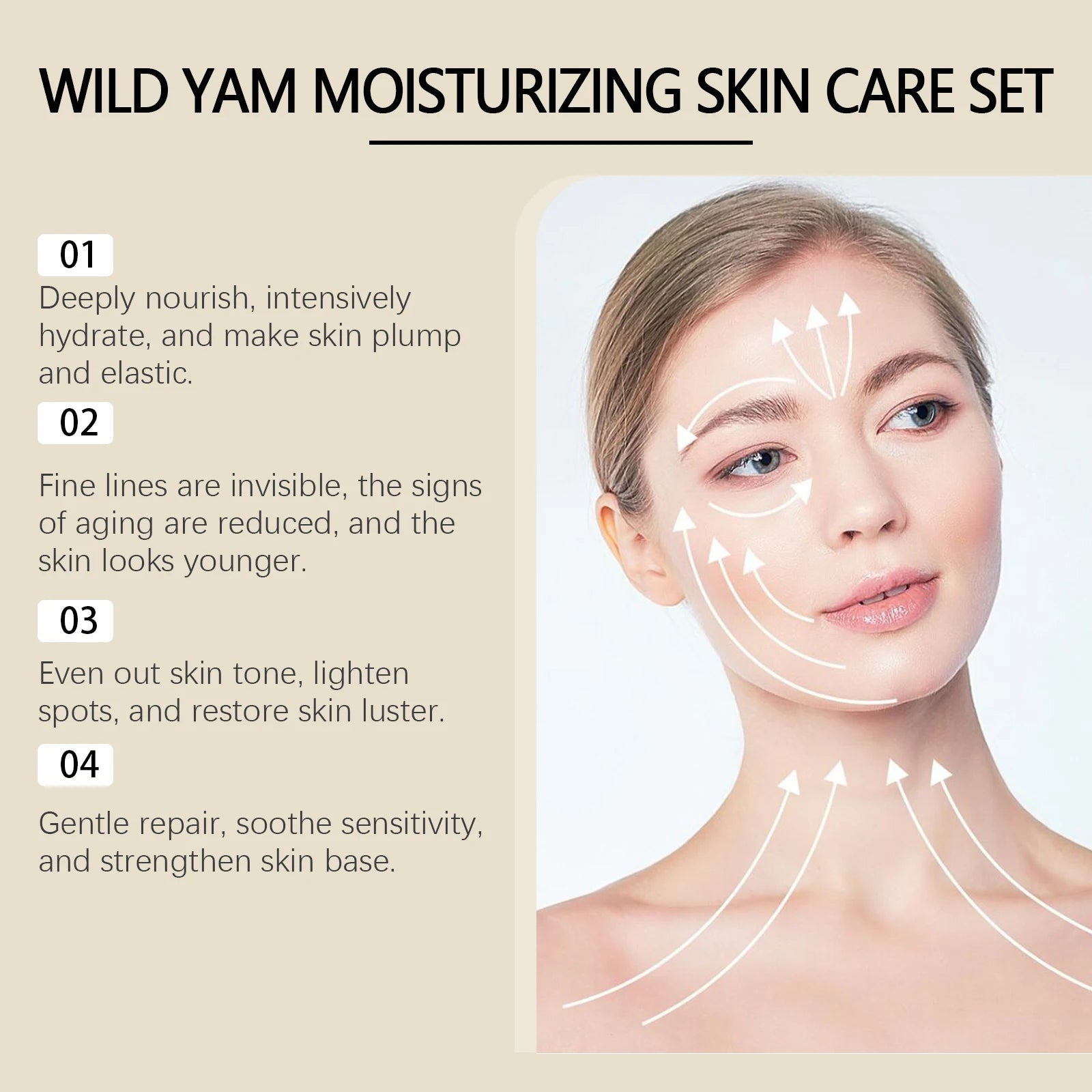 Eelhoe selvagem yam hidratante conjunto de cuidados com a pele 1 conjunto inverno hidratante creme facial loção toner kit barreira protetora não gordurosa