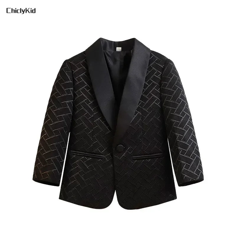 Meninos primavera outono terno jaqueta crianças festa blazers fraque topo crianças vestido formal casamento smoking desempenho casaco de manhã