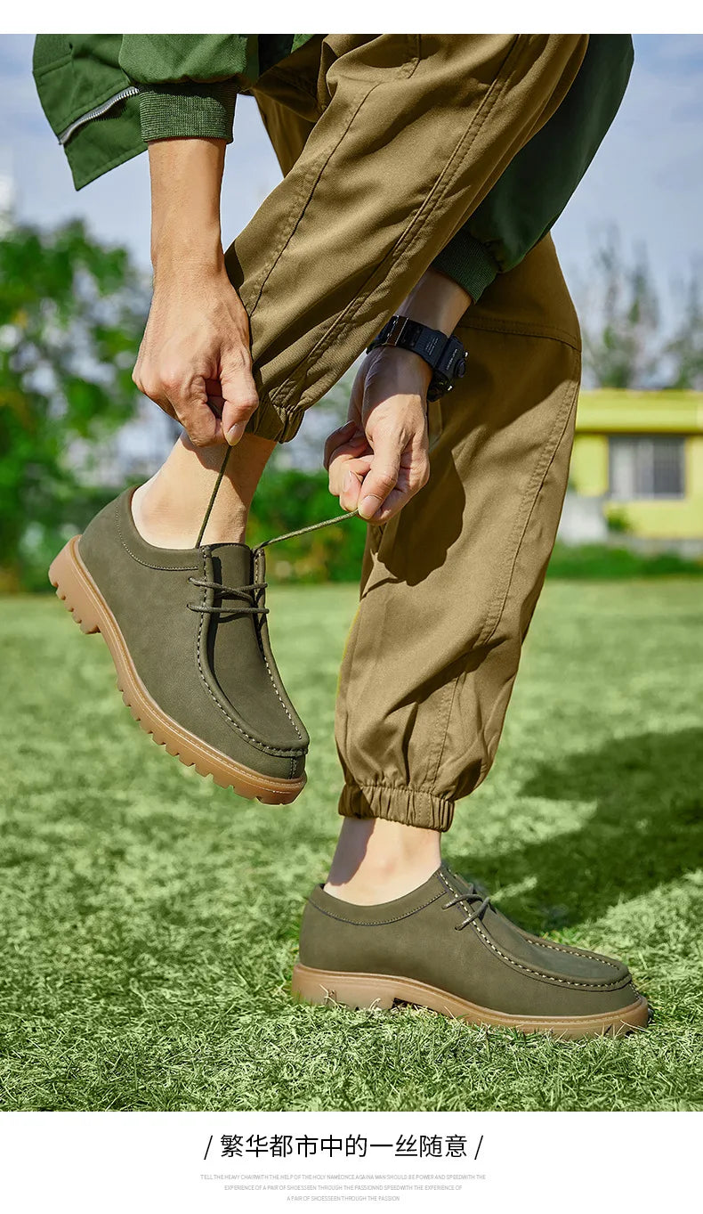 Sapatos casuais de couro mocassins clássicos masculinos rendas até derby sapatos retro workwear sapatos de alta qualidade ao ar livre sapato de caminhada de montanha