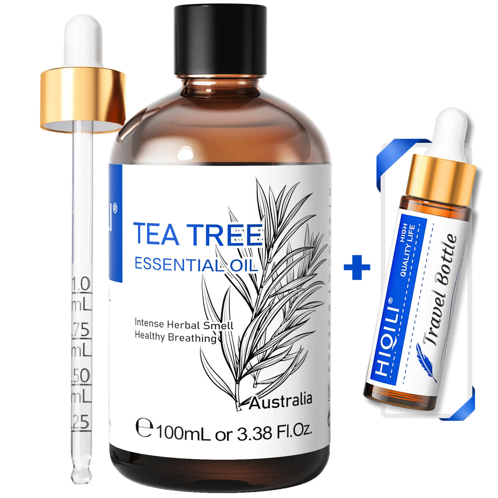 Óleo Essencial HIQILI 100ml com Conta-Gotas, Lavanda, Jasmim, Laranja Doce, Hortelã, Alecrim, Baunilha para Difusor / Umidificador
