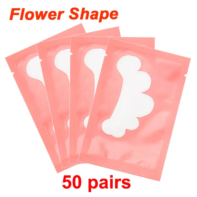 25/50/100 pares de manchas de olho sob as almofadas de cílios para a construção de manchas de papel hidrogel adesivos sem fiapos rosa para cílios postiços LAUKISS