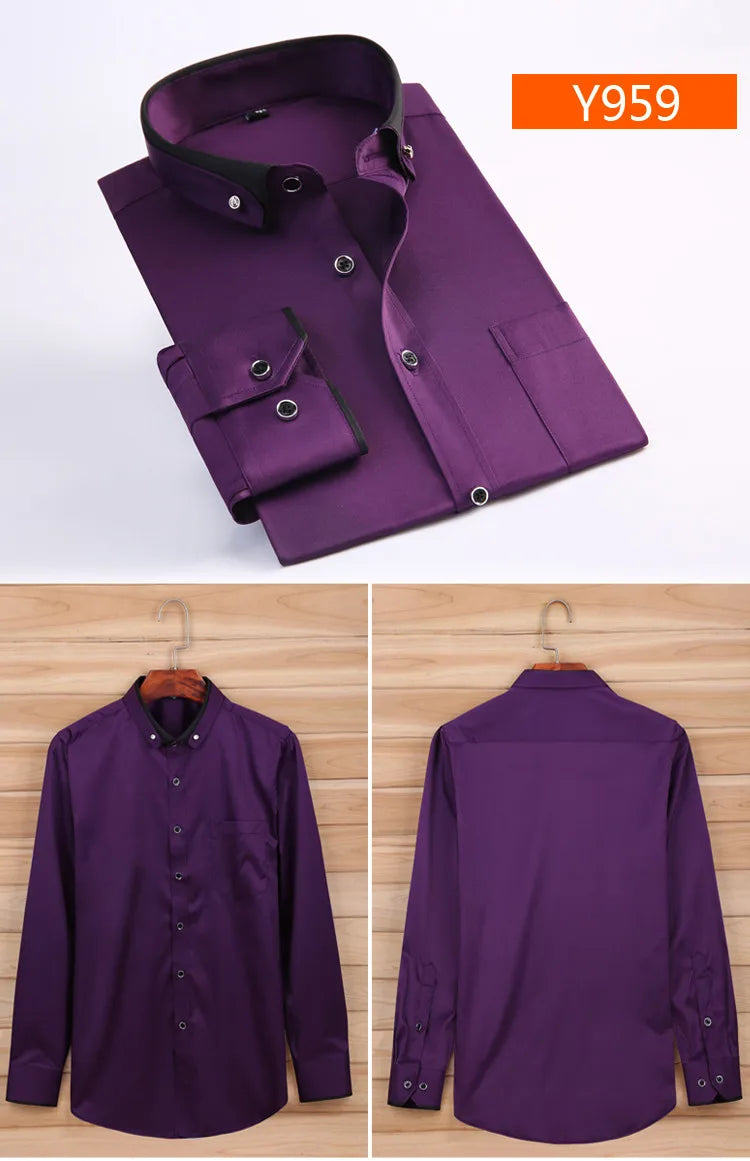 Nova chegada primavera comercial fácil cuidado camisa masculina oversize manga longa moda formal de alta qualidade plus size M-7XL8XL9XL