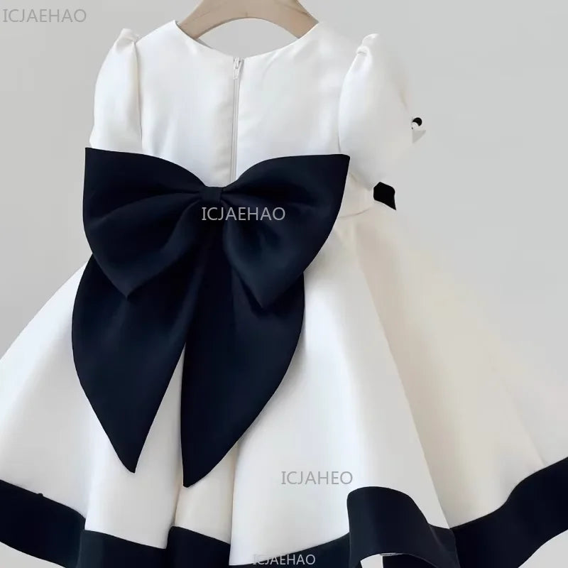 Meninas aniversário princesa inchado vestido crianças desempenho de noite formal festa trajes vestido de baile para crianças piano eid