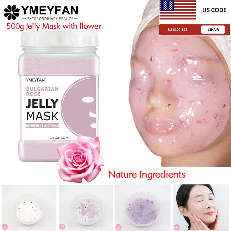 Máscara facial de gelatina em pó para tratamentos faciais, suprimentos para esteticistas, beleza profissional, cuidados com a pele, atacado, máscara em massa