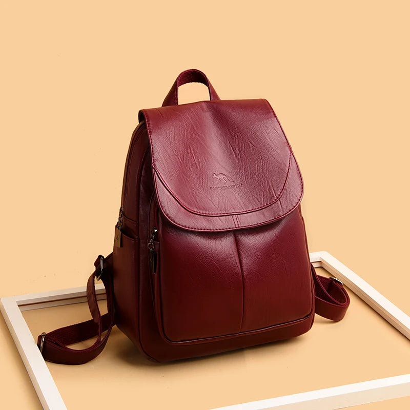Mochilas de couro vintage para mulheres, bolsa escolar para meninas, mochila de viagem para senhoras, mochila feminina de alta qualidade, nova