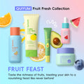 QUIYUM Fruit Fresh Collection Conjunto de cuidados com a pele de 5 peças, brilho, hidratante, anti-idade, cuidados faciais para pele seca e maçante