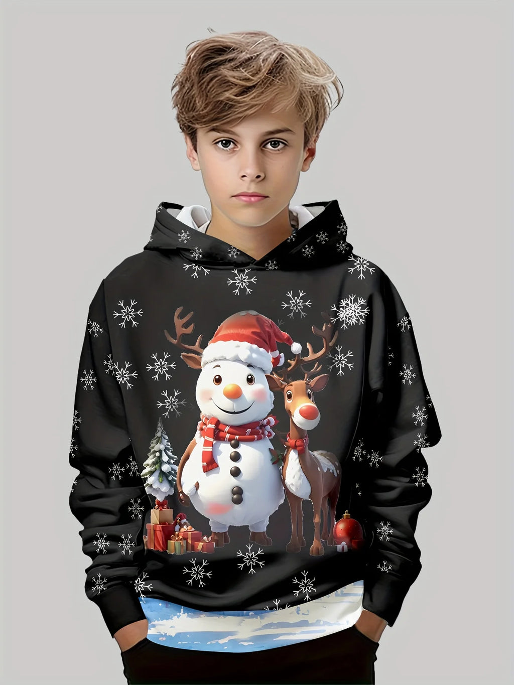 Crianças topo natal meninos roupas de manga longa outono roupas infantis dos desenhos animados papai noel impressão pulôver menina camisolas