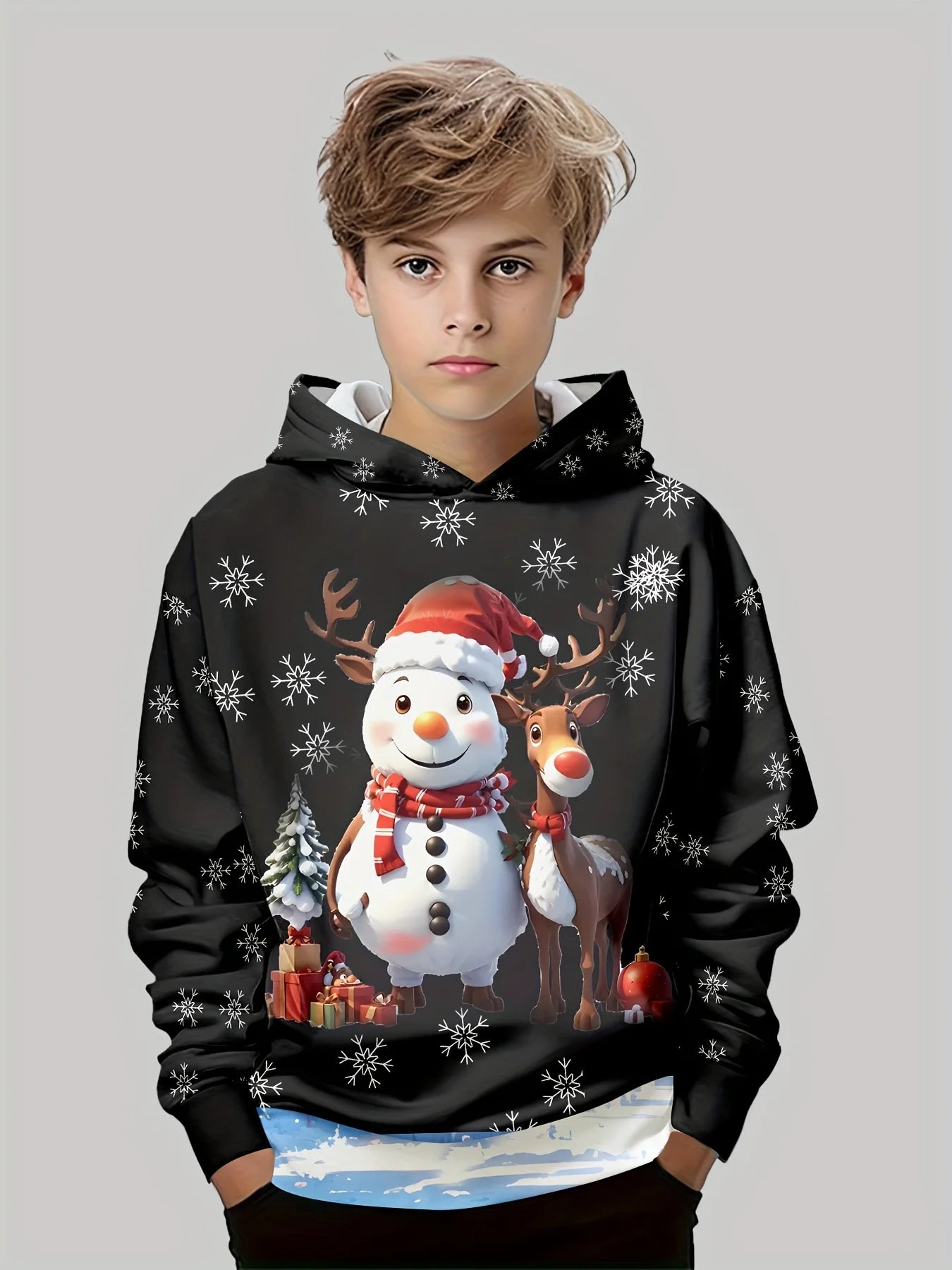 Crianças topo natal meninos roupas de manga longa outono roupas infantis dos desenhos animados papai noel impressão pulôver menina camisolas