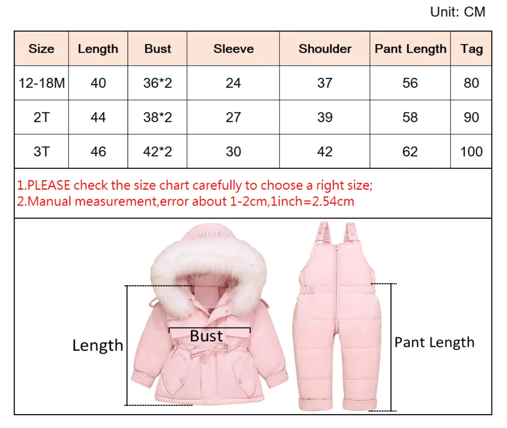 Crianças para baixo casaco jaqueta + macacão crianças da criança menina menino roupas para baixo 2 pçs roupa de inverno terno quente do bebê macacão conjuntos