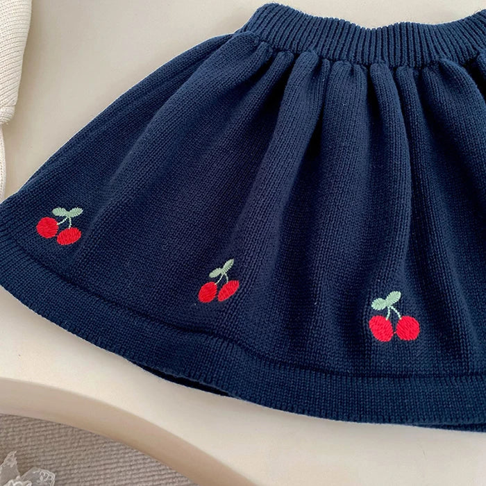 2025 novo outono 0-5yrs bebê meninas conjunto de roupas manga comprida malha cardigan casaco + saia curta crianças roupas de malha terno