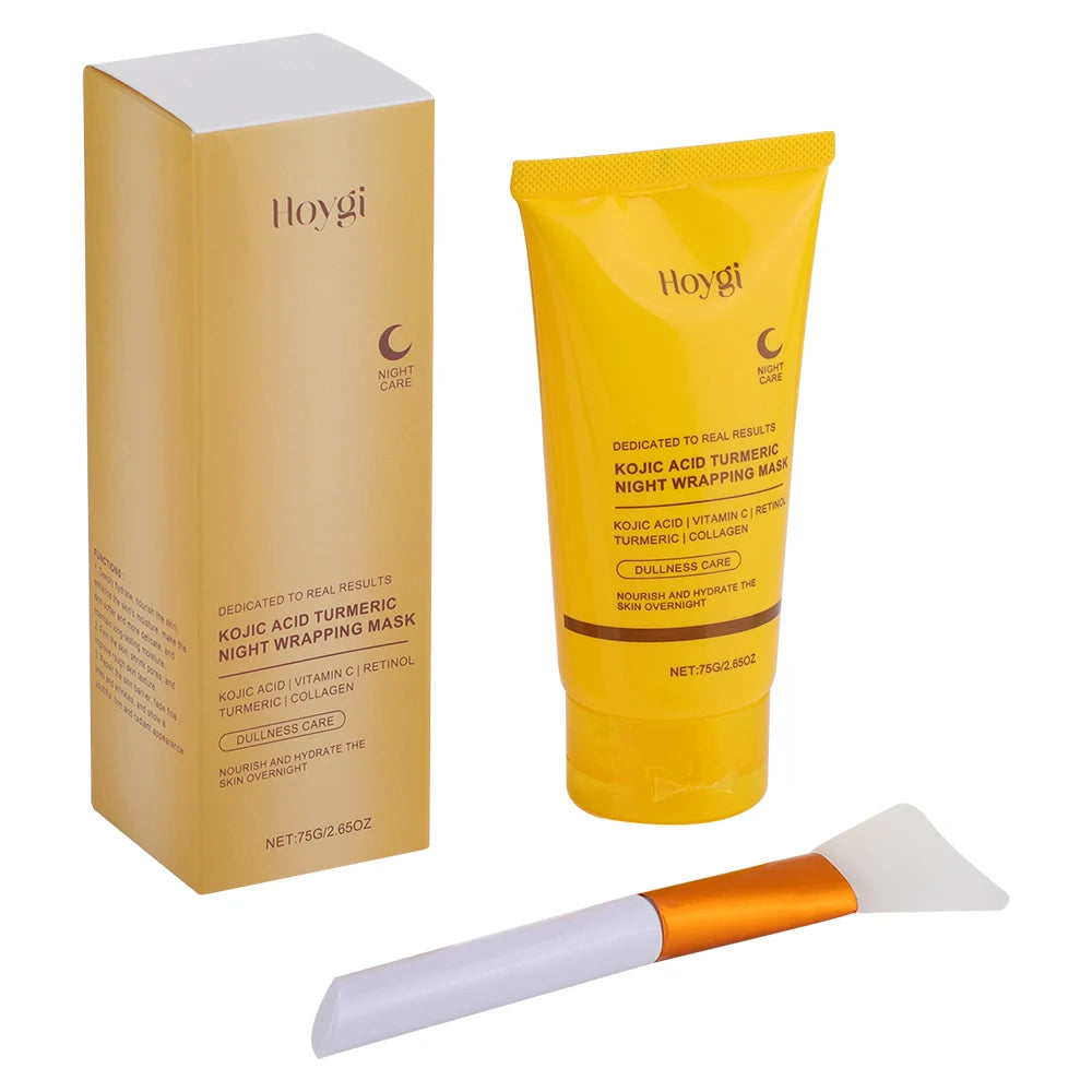 75g ácido kójico cúrcuma envoltório noturno peel off máscara nutre colágeno hidrolizado brilhante firmeza da pele cuidados com a pele