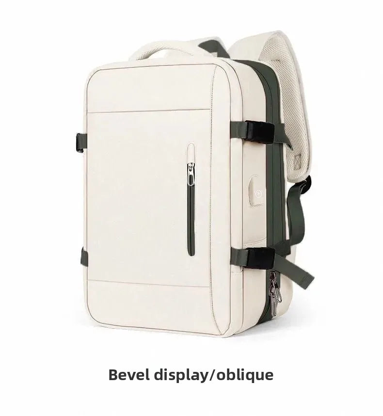 Mochila de viagem expansível de grande capacidade, bolsa de ombro dupla para viagens de negócios, montanhismo e transporte de computador