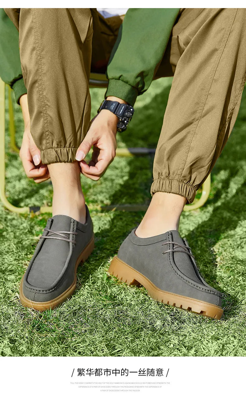 Sapatos casuais de couro mocassins clássicos masculinos rendas até derby sapatos retro workwear sapatos de alta qualidade ao ar livre sapato de caminhada de montanha