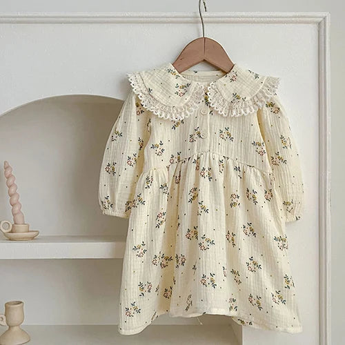 2025 nova primavera irmã vestido crianças roupas crianças vestidos de princesa manga comprida algodão bordado 1-6yrs bebê menina vestido de festa