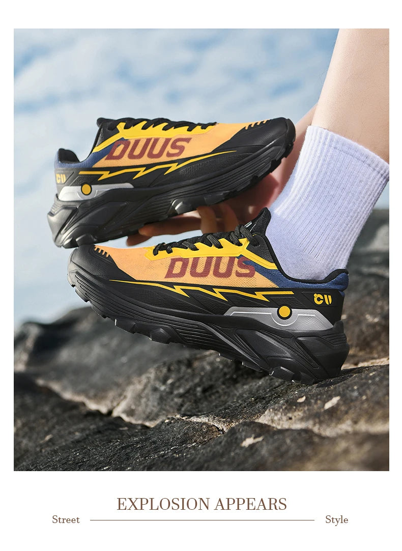 Tênis Casual Masculino 2026: Tênis de Corrida Ultraleve com Amortecimento, Calçado Esportivo Masculino Respirável com Sola Grossa e Malha para Corrida