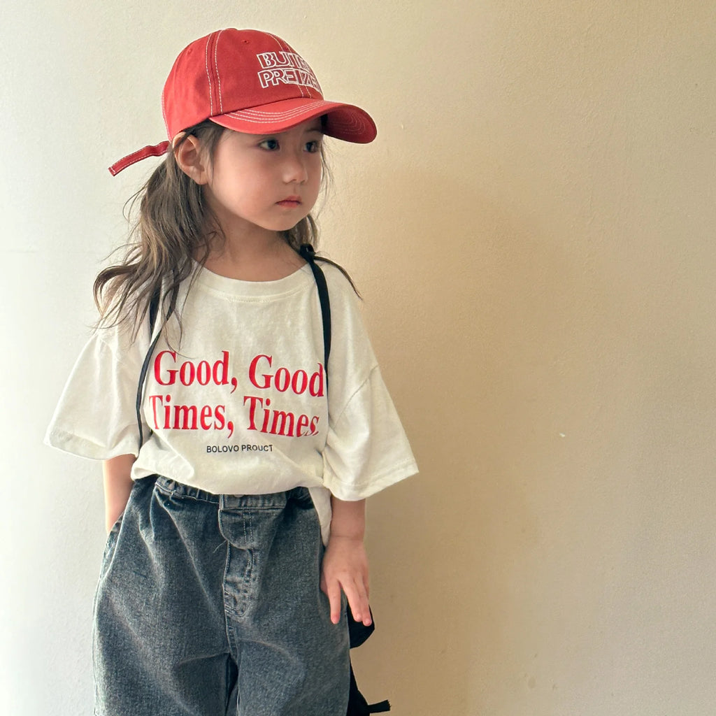 2025 verão moda solta menina crianças carta impressão camiseta menino bebê algodão manga curta camisetas criança casual topos roupas da criança