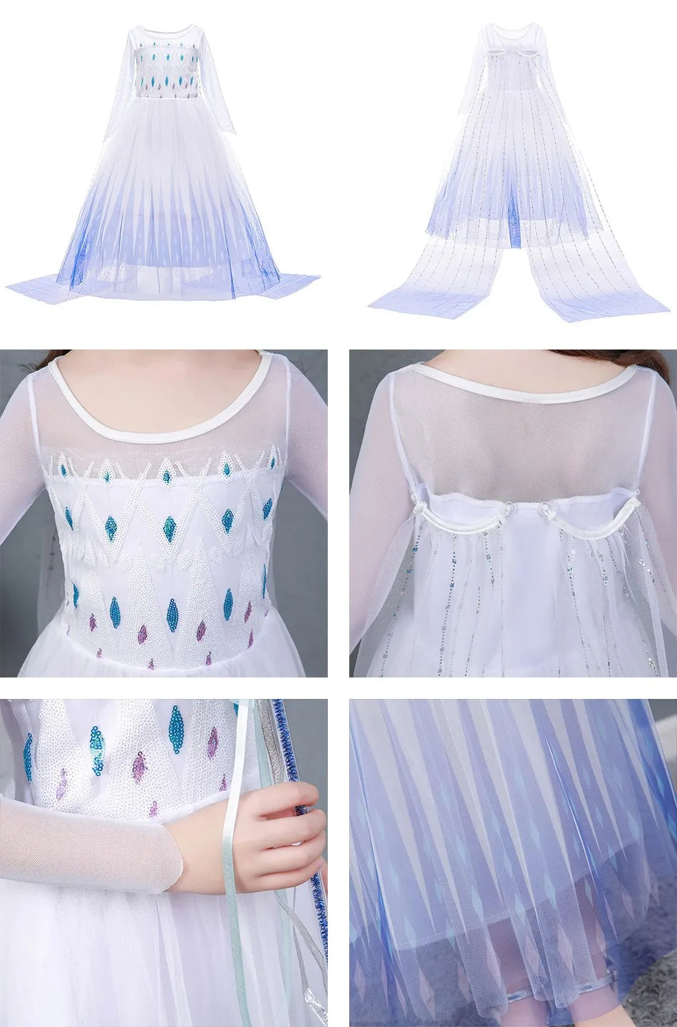 Crianças neve branca cinderela aurora anna elsa traje menina cosplay vestido crianças encanto mirabel pequena sereia roupas de halloween