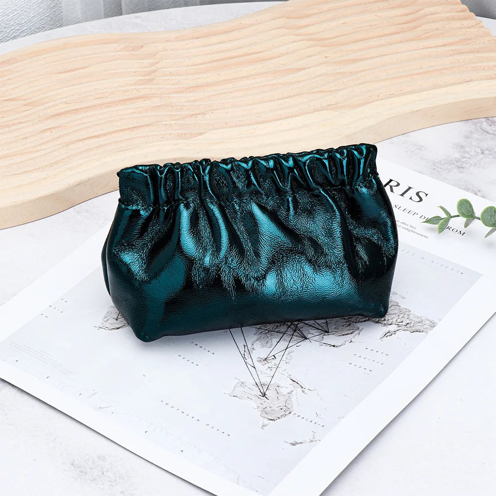 Carteira de couro genuíno das mulheres bolsa de moedas para senhoras clipe dinheiro bolso embreagem batom fone de ouvido bolsa de armazenamento bolsos