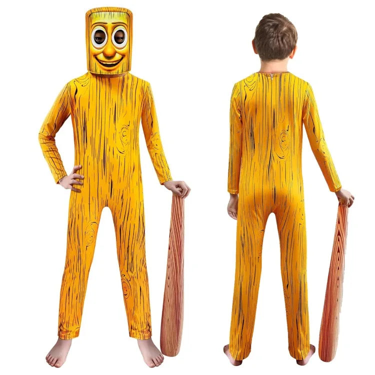 Desenhos animados tung tung tung sahur traje crianças manga longa bodysuits desempenho de palco halloween carnaval macacão máscara conjuntos
