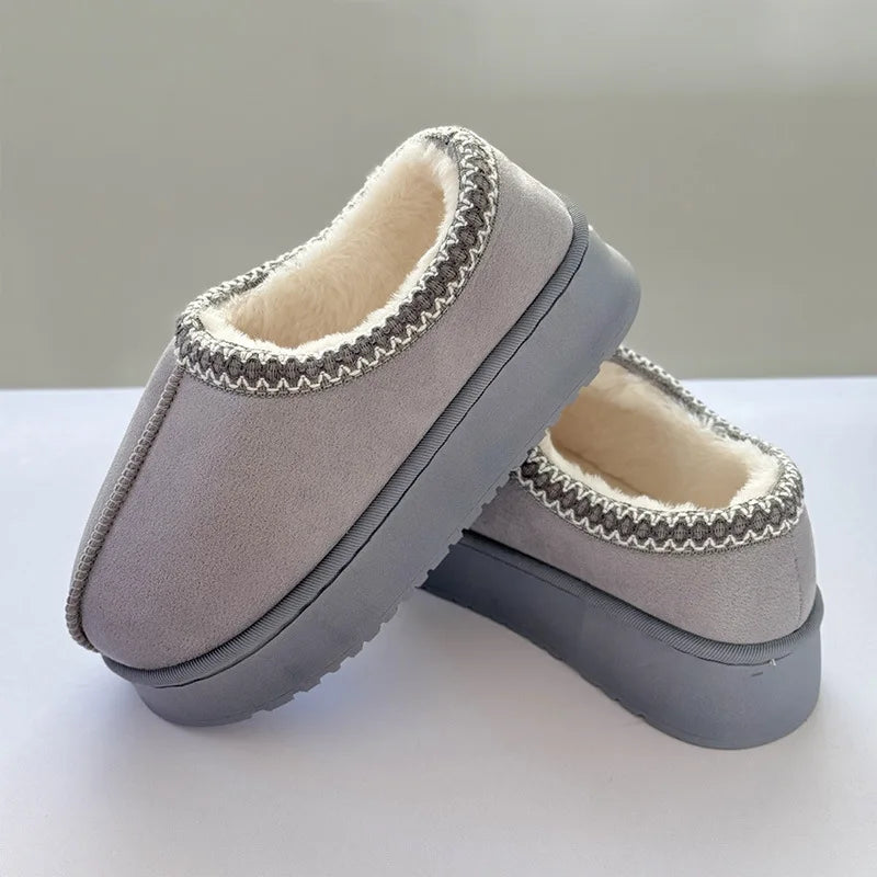 2025 plataforma chinelos macios mulheres/homens casa apartamentos moda pelúcia sapatos de inverno senhoras casa elegante calçados casuais tamanho grande