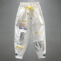 Jeans rasgado feminino, calça estampada com letras de rock feminino, calça de verão, Capris BF Jeans, rua alta, novo