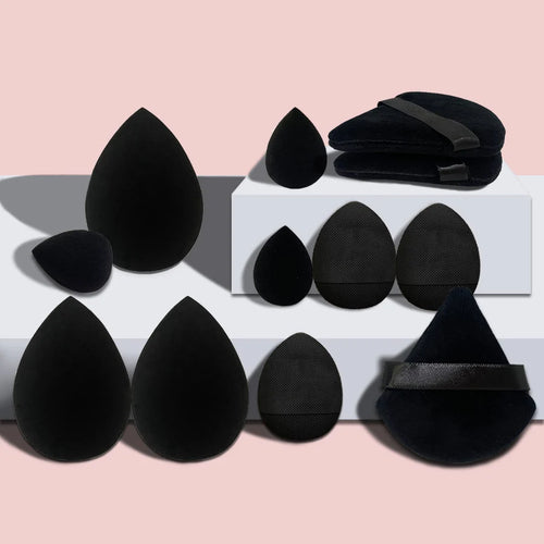 12 peças conjunto de combinação pequena, média e grande maquiagem puff essencial para iniciantes