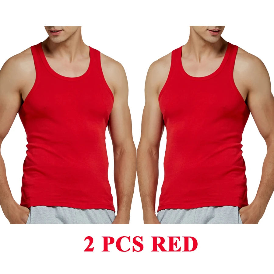Regatas masculinas 100% algodão sólido colete masculino respirável sem mangas topos fino casual ginásio correndo confortável camiseta presente dos homens