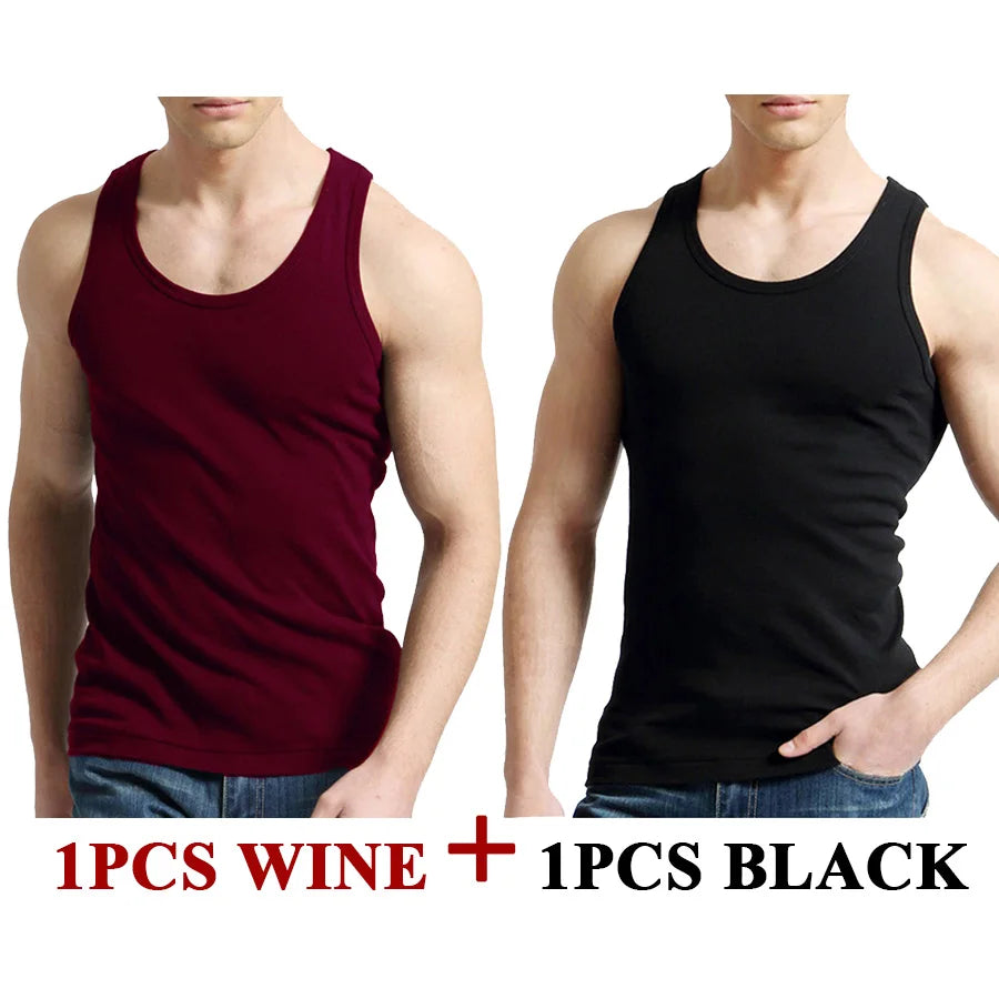 Regatas masculinas 100% algodão sólido colete masculino respirável sem mangas topos fino casual ginásio correndo confortável camiseta presente dos homens