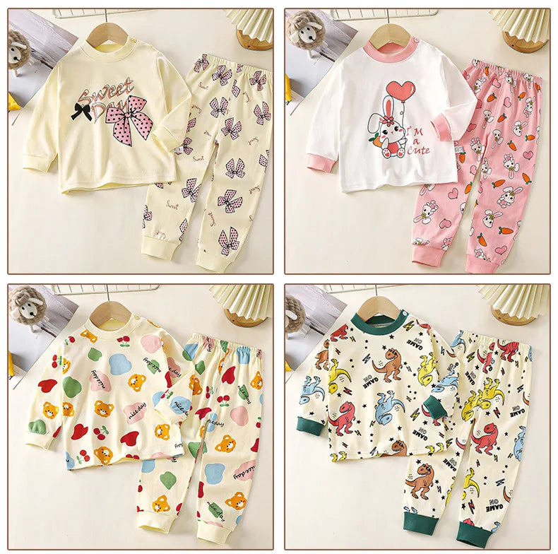 Crianças roupas conjuntos de roupas infantis meninos meninas algodão outono inverno roupas calças pijamas roupa interior
