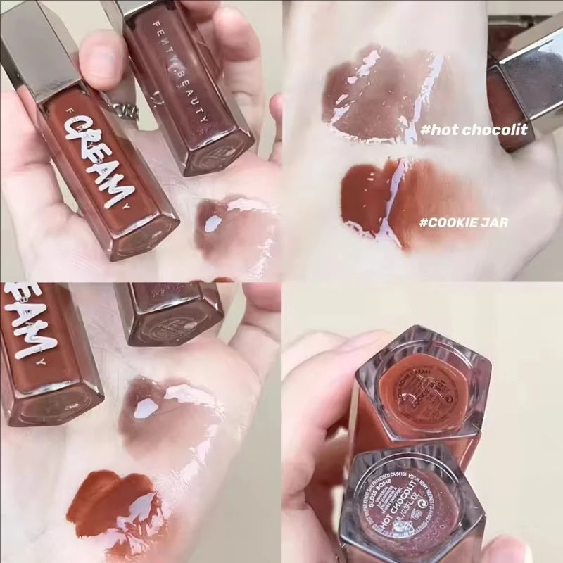 Brilho Labial Luxuoso Fenty Beauty com Efeito Água Fluente, Hidratante Duradouro, Cor de Alta Saturação e Brilho Intenso para Maquiagem