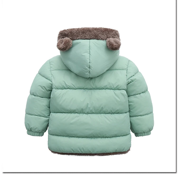 Crianças grossas para baixo jaquetas inverno engrossar casacos de pelúcia para meninos meninas cor sólida com capuz jaquetas 2-6 anos crianças parka outerwear