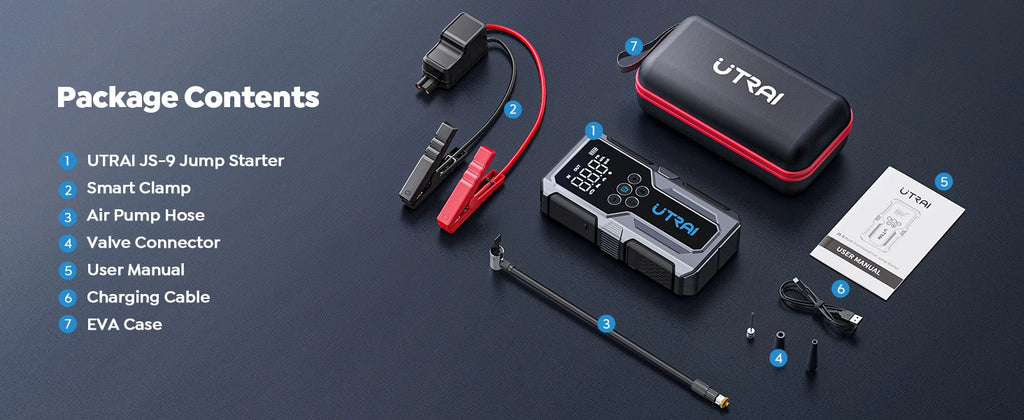 UTRAI 1500A Carro Jump Starter Power Bank Portátil 150PSI Bomba de ar Bateria de carro Boosteres de emergência Dispositivo de partida Carro Starter 2024