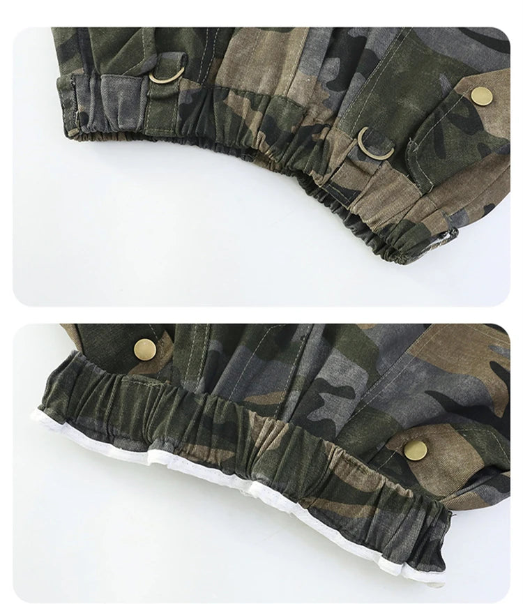Crianças baggy camuflagem calças de carga com bolso para a menina streetwear y2k camo calças crianças harajuku coreano hip hop sweatpants