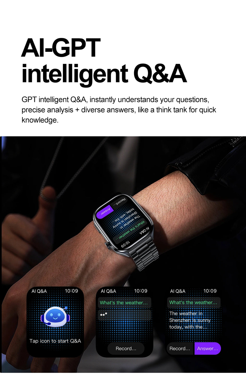 Novo Smartwatch 2026 com ECG Preciso, Análise de Saúde Cardíaca, Análise de Sangue, Lipídios no Sangue, Pressão Arterial e Chamada Bluetooth para Homens