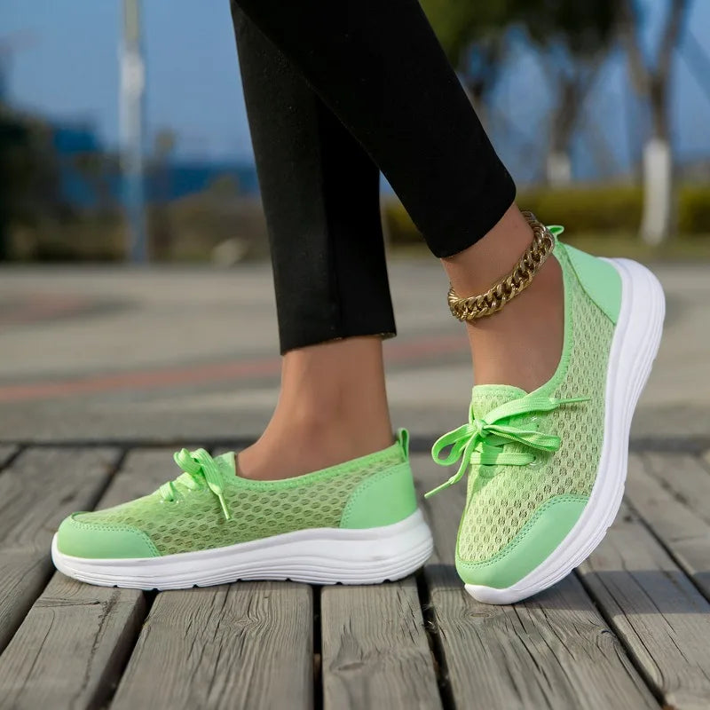 Yrzl mulher tênis deslizamento em sapatos casuais malha respirável confortável macio clássico condução mocassins sapatos para senhoras