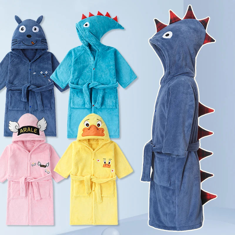 Roupão Infantil Absorvente Quente Robe Banho Bebé Macio Crianças Toalha Capuz Banho Grande Toalha Banho Bebé Roupa Banho Praia Robe Menina Pijama Menino Casa Toddler Lar