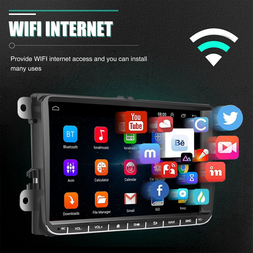 Essgoo 9 "android 14 4g + 64g Wireless  carplay carro estéreo gps navi wifi rds fm bt para vw golf 5 6 passat polo touran tiguan caddy eos