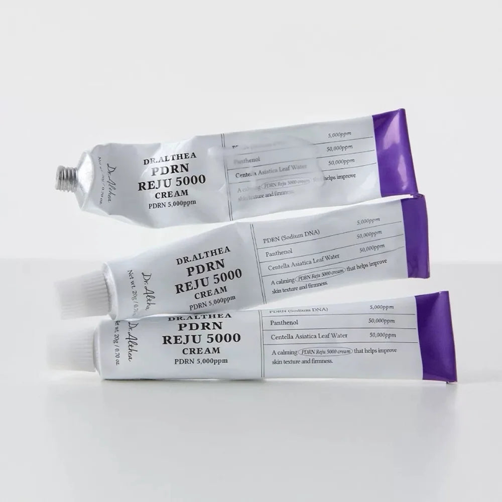 Creme Facial Calmante PDRN REJU 5000 com Pantenol e Centella Asiatica para Redução de Rugas, Cuidado Facial, Skincare Coreano
