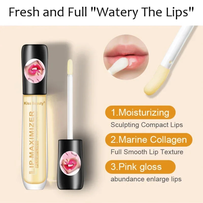 Brilho labial transparente, óleo labial hidratante, reparação, reduz a linha fina dos lábios, iluminar, melhorar os cosméticos do soro labial