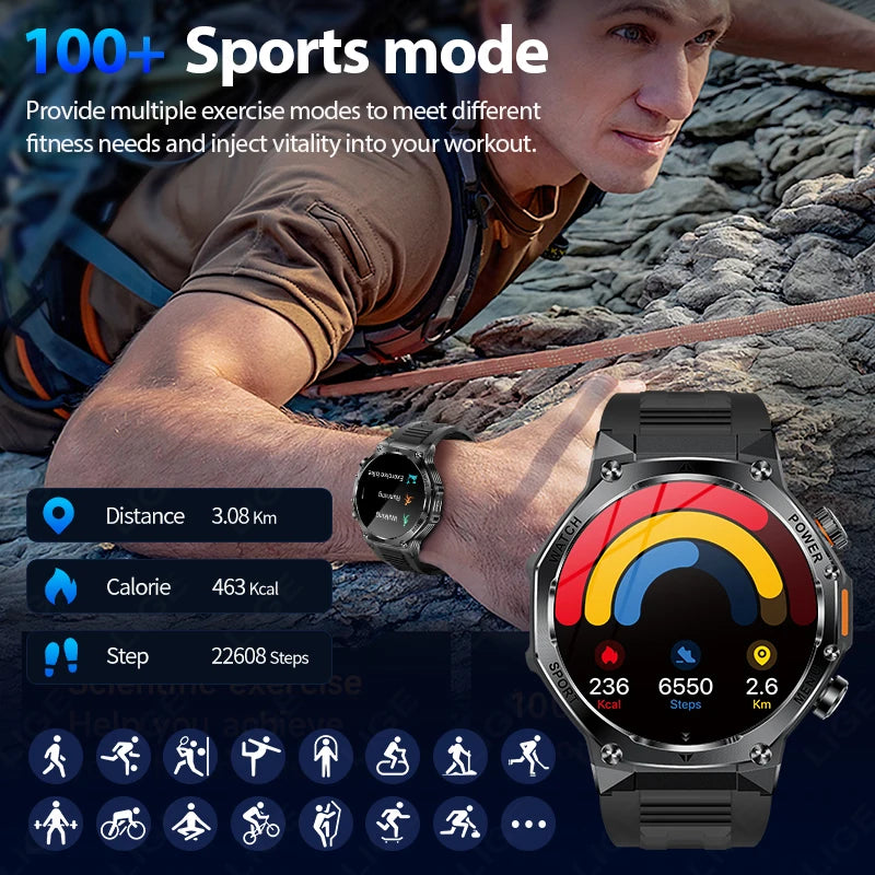 Novo relógio inteligente masculino 2025 chamada bluetooth um clique conexão relógios ip67 à prova dip67 água 800mah bateria smartwatch homem android ios