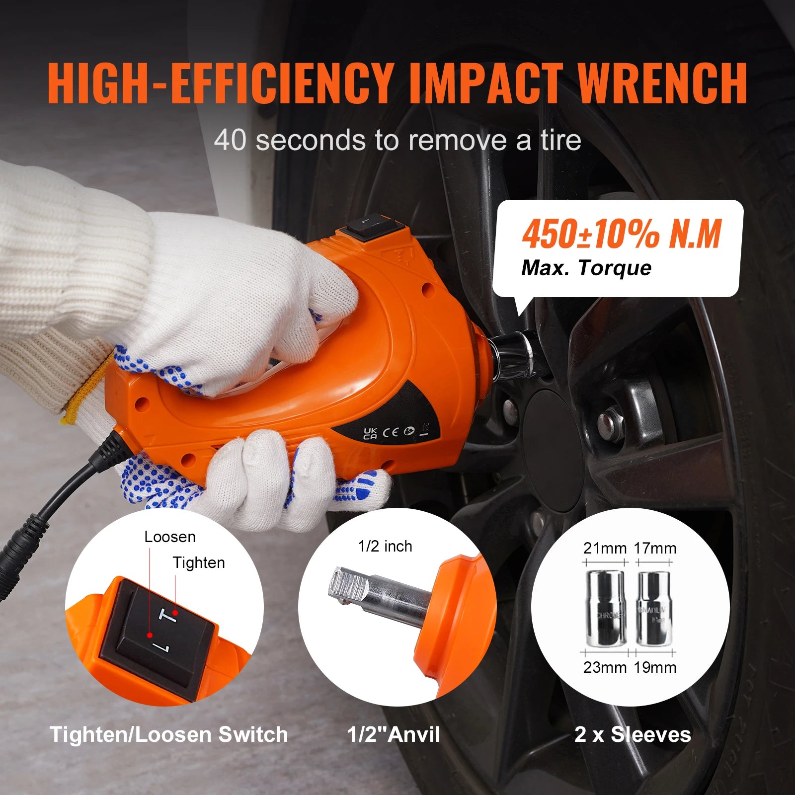 SucceBuy 5T Gato Hidráulico para Carro Elétrico com Chave de Impacto Elétrica Bomba Inflável Embutida, Luz LED para Caminhão Sedan SUV