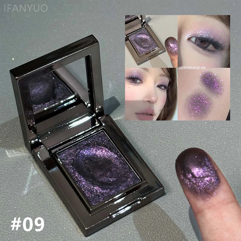 Camaleão paleta de sombra verde escuro fino fácil de aplicar espumante perolado purê de batata sombra de olho iluminando maquiagem