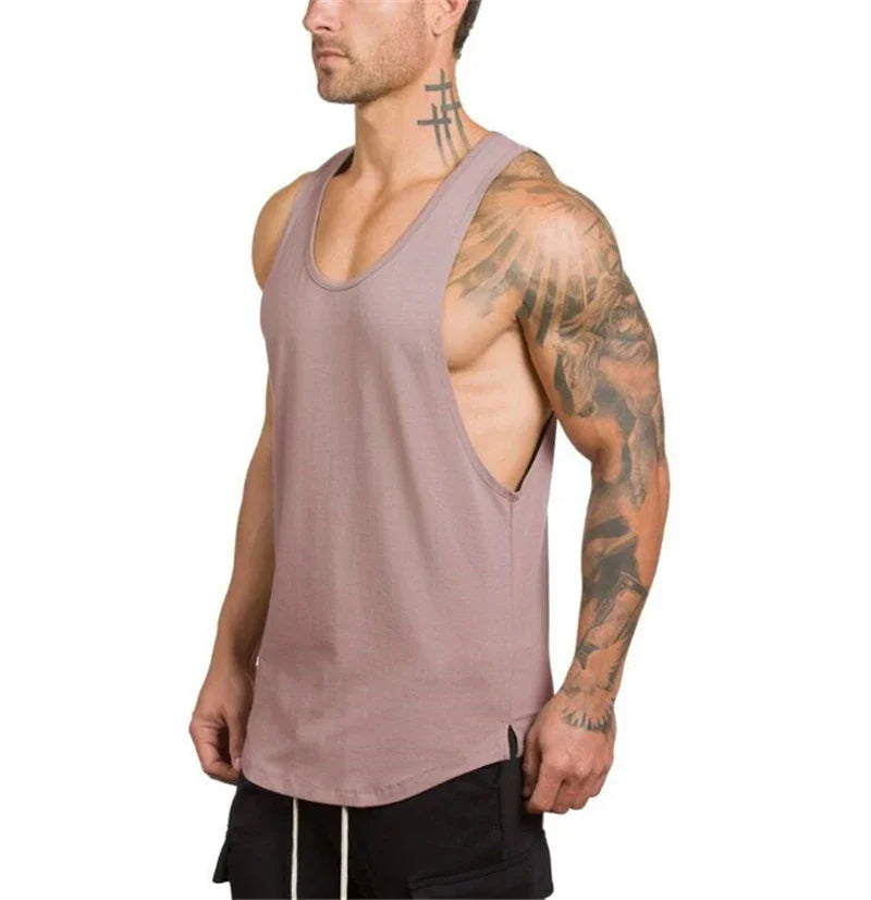 Marca roupas de ginástica dos homens musculação e fitness stringer tanque superior colete roupas esportivas undershirt treino muscular singlets