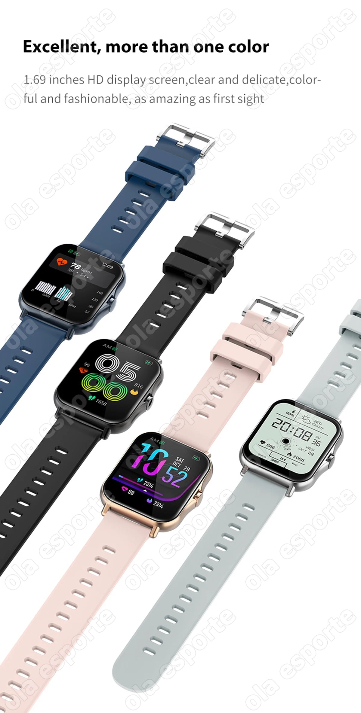 Relógio Inteligente 2026 para Android e iOS, Tela Colorida de 1.83 Polegadas, Bluetooth, Atende Chamadas, Monitor de Fitness, Smartwatch para Mulheres e Homens, Novo