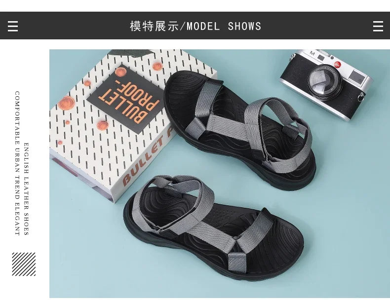 Ao ar livre leve eva sola respirável praia de areia novos homens sandálias sapatos jardim verão tamancos alta qualidade tamanho grande 46 hombre