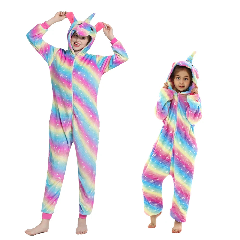 Mulheres animal kigurumi pijamas inverno grosso flanela pijamas adulto com capuz pijama homewear halloween cosplay trajes de festa