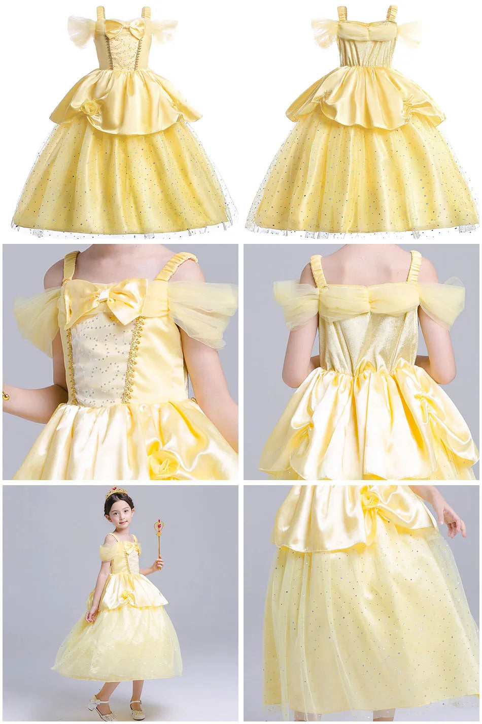 Meninas halloween belle vestidos menina neve branca vestido crianças natal carnaval cosplay roupas crianças trajes de princesa
