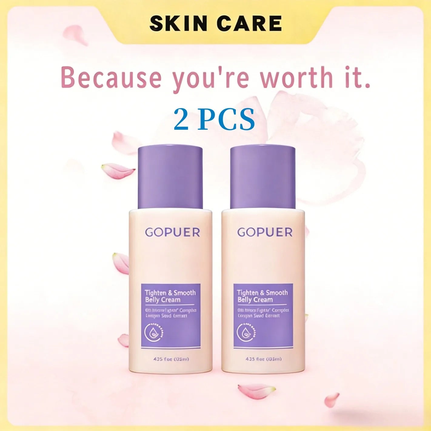 2 PCS/1 PCS Creme GOPUER para Firmar e Suavizar a Barriga - Cuidado com a Pele Clinicamente Testado